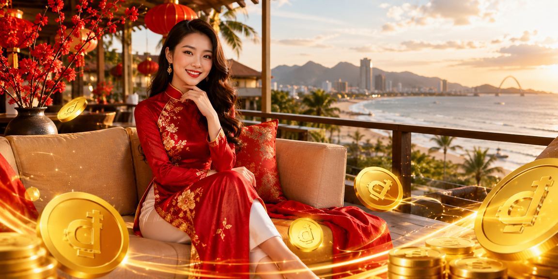 Người chơi nữ mặc áo dài trải nghiệm casino trực tuyến tại Đà Nẵng